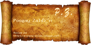 Posgay Zalán névjegykártya